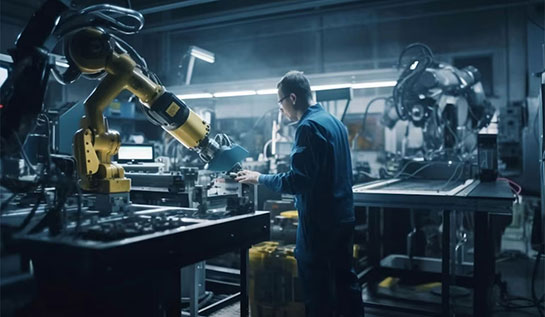Robots in manufacturing industry