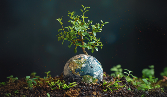 Plant growing on Earth